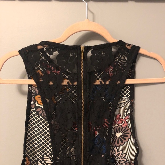 Floral Print Dress with Laced Back - Picture 2 of 2